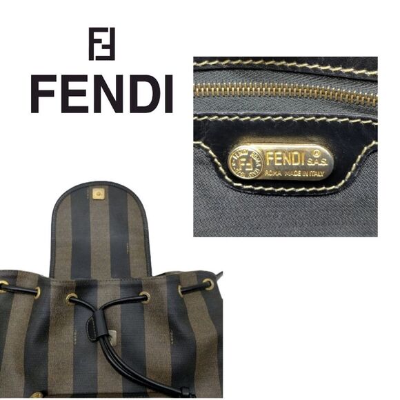 Fendi Daypack Pecan Penquin Striped‎ Backpack - Picture 4 of 8